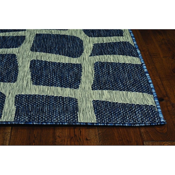 Palacedesigns 47 x 31 in. Blue or Grey Polypropylene Rug PA3683055 - main